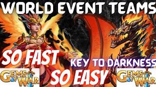 3 Gems of War World Event Teams Hi/Mid/Low for Key to Darkness | World Record Team