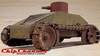 1918 Structo Wind Up Tank Restoration Motorized Army Tank Toy Rare Antique clockwork