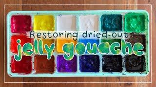 Restoring my dry Jelly Gouache | Easy Paint Tips & Tricks