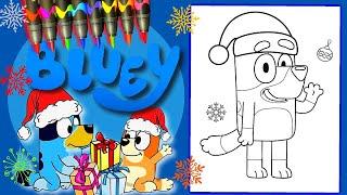 Coloring Bluey with her Santa Hat on! 