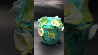 White Cement Flower Vase With Ceramic Finish || Crafty Wings