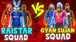 Raistar Voice Reaction 4 vs 4 GyanSujan Squad| 10000 Diamonds Challenge| Garena Free Fire