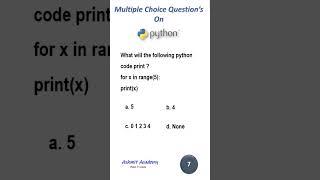 Multiple Choice Questions on Python ( python for beginners Short - 13)