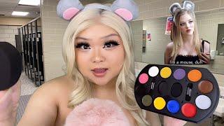 ASMR Mean Girls RP | Karen Gives You $5 Halloween Makeovers! in the school bathroom  (realistic)