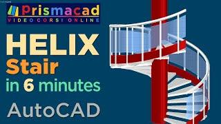 Spiral Staircase 3D with AutoCAD - Stair, Handrail, rail and posts in 6 minutes