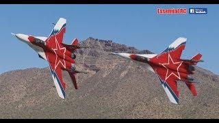 FANTASTIC Russian Mikoyan MiG-29 FORMATION PAIR/DUO with OVT VECTORED THRUST Demo