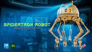 Spidertron Robot || Autodesk Maya + Substance 3D Painter || #3d