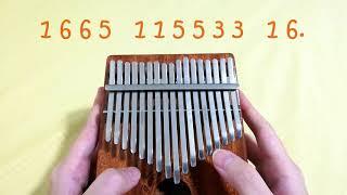 Coldplay  - Yellow Kalimba Easy Tutorial with number notes