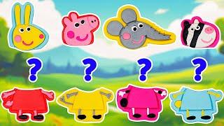 Learn Colors with Peppa Pig Family & Friends | Match the Head | Preschool Toddler Toy Learning Video