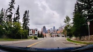 Calgary 4K - Driving Through Calgary's Core Neighbourhoods and Downtown