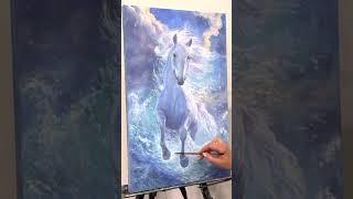 Когда-то я полетела за этой техникой на самолёте… #татьянабукреева #видеоурокживописи #белаялошадь