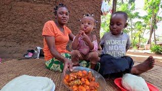 African Village Life of Our Organic Mom#Cooking Village Food, Beef Curry and Vegetables