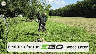 Testing the battery of EGO electric weed eater