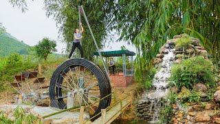 Building Cabins and Pulley Systems Out Of Iron To Pull The Giant Water Wheel. Ly Hieu Hieu