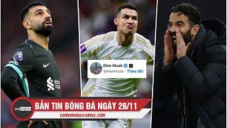 BẢN TIN 26/11|AMORIM NỔI GIẬN VỚI 4 CẦU THỦ MU, ELON MUSK CHÚC MỪNG RONALDO, SALAH DỌA RỜI LIVERPOOL