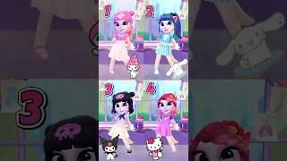 My Melody vs Cinnamonroll vs Kuromi vs Hello Kitty cosplay my talking angela 2 #sanriocharacters