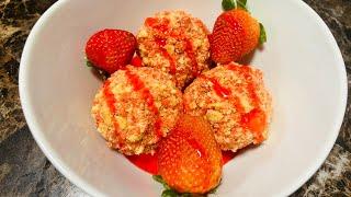 Strawberry Crunch Ice Cream Balls #strawberrycrunch #icecream