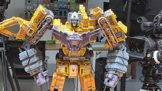 Transformers Custom Repaint Yellow Devastator 6 Construction Vehicle Combine Big Robot Toys