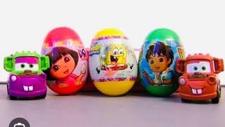 Dora SpongeBob and Diego Easter eggs with candy review by Disneycollectorbr