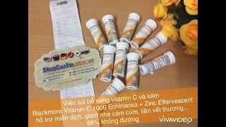 Viên sủi bổ sung vitamin C và kẽm Blackmore Vitamin C 1000 Echinacea + Zinc Effervescent -shopcuatui
