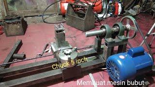 membuat mesin bubut besi, Lathe machine part 1