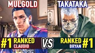 T8  Mulgold (#1 Ranked Claudio) vs TakaTaka (#1 Ranked Bryan)  Tekken 8 High Level Gameplay