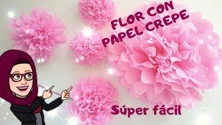 DIYComo hacer FLORES de papel crepe o china [SENCILLA Y FÁCIL] 2 modelos