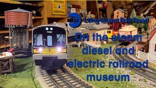 Long Island Railroad commuter train on steam diesel and electric railroad