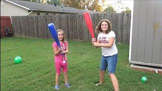 Hitting Eggs & Cupcakes with Baseball Bats Victoria & Annabelle Toy Freaks Family