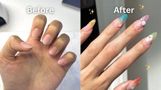 how to do gel x nails like a PRO |   jelly nails Born Pretty, spring design tutorial + EASY