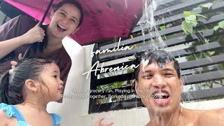 An oopsie in the grocery, fun in the rain, the family cooks, playdate at home | Familia Abrenica