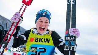 Jessie Diggins roars to second-place finish in women's 10km free in Davos | NBC Sports