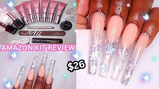 TRYING A $26 POLYGEL KIT FROM AMAZON! | Polygel Glitter Ombre Nail Tutorial