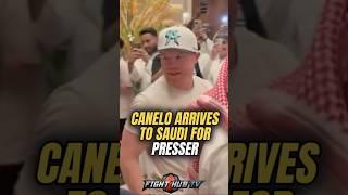Canelo CHEERED by fans arriving in Saudi Arabia to confront Crawford at presser!