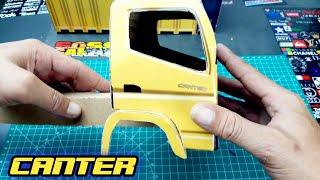 miniatur truk oleng canter standart || mainan truk oleng dari kardus | diy truck cardboard easy