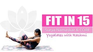 Cardio Surya Namaskar + Abs Workout | Belly Fat Burn | Yoga for Weightloss | Yogalates with Rashmi