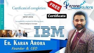 IBM Training and Certifications - Artificial Intelligence Free Certification from IBM