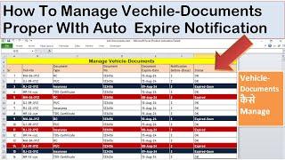 How To Manage Vehicle Documents With Expired Date in XL | Auto Notification When Documents Expired