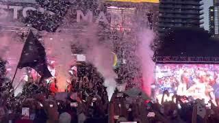 Las Vegas Aces Championship celebration on the Las Vegas Strip.