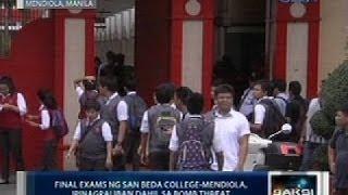 Final exams ng San Beda College-Mendiola, ipinagpaliban dahil sa bomb threat