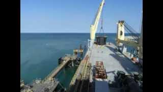 Installation of berthing and mooring dolphin headstock at Barrow Island