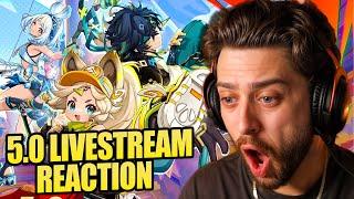 GENSHIN IS IN ITS GOLDEN AGE | 5.0 LIVESTREAM REACTION (FREE 5*, FREE WEAPONS, ARTIFACT SELECTOR)