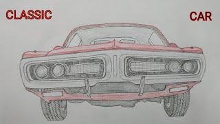 How to Draw Classic car  | Old classic car drawing