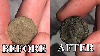 THE PROPER WAY TO RESTORE ANCIENT COINS--DIY COIN COLLECTING COIN CLEANING EASY HOW TOO