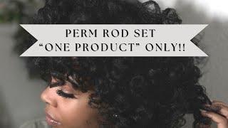 Quick + Easy perm rod set (using “One Product” ) on Natural Hair