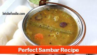 Sambar recipe|How to make perfect & easy south indian sambhar|Hotel sambar-letsbefoodie.com