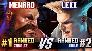 SF6 ▰ MENARD (#1 Ranked Zangief) vs LEXX (#2 Ranked Guile) ▰ High Level Gameplay