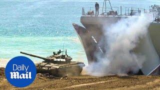 Russian ground and marine forces hold drills in Crimea - Daily Mail
