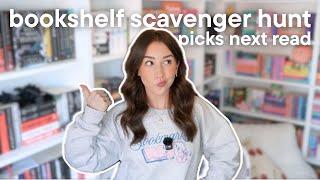 bookshelf scavenger hunt picks my next read🫢 spoiler free reading vlog