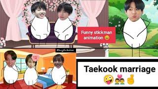 ||Taekook's marriage ‍️‍|| funny stickman animation// just for fun 